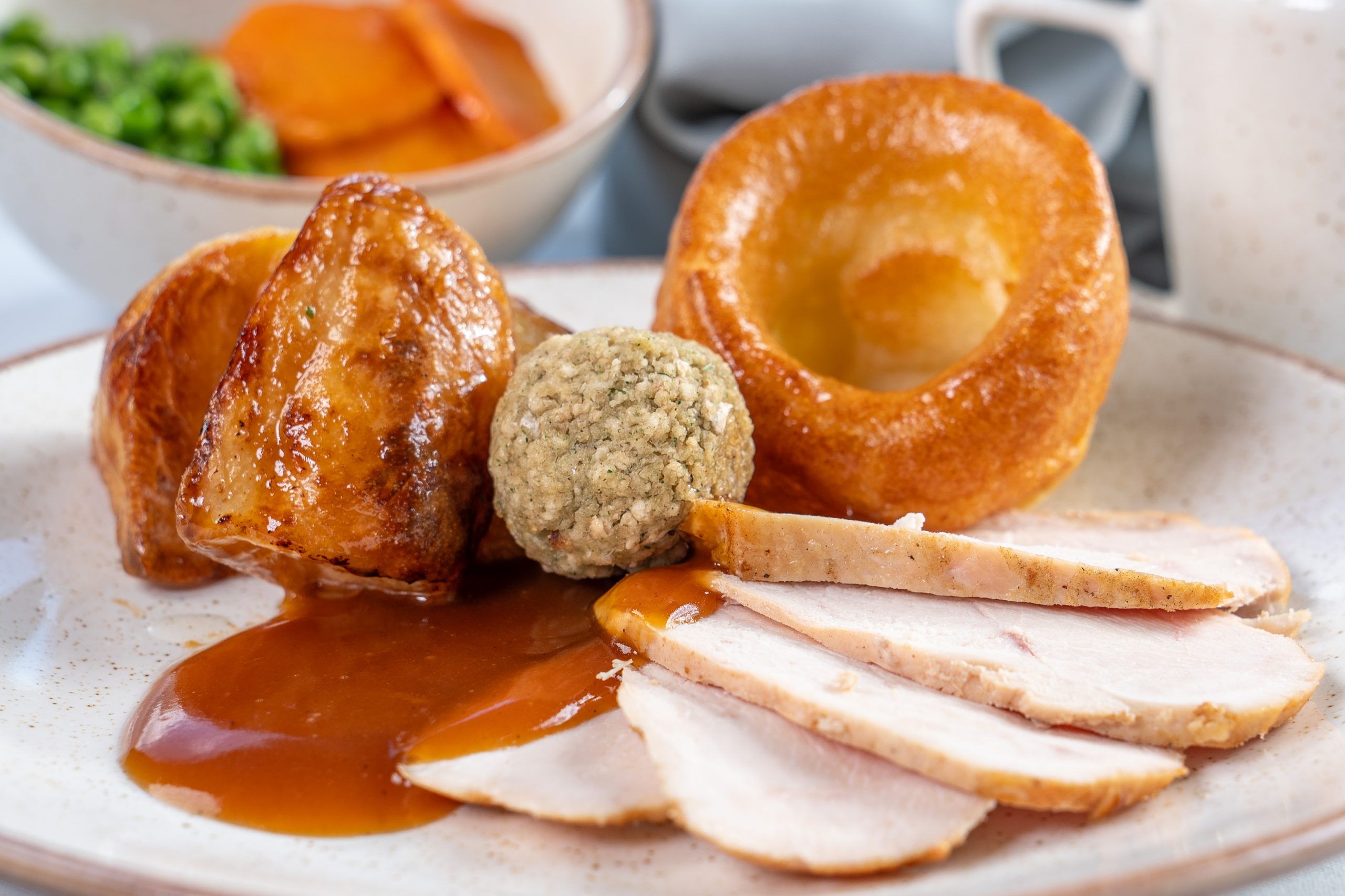 Roast Pork with Stuffing and Yorkshire Pudding